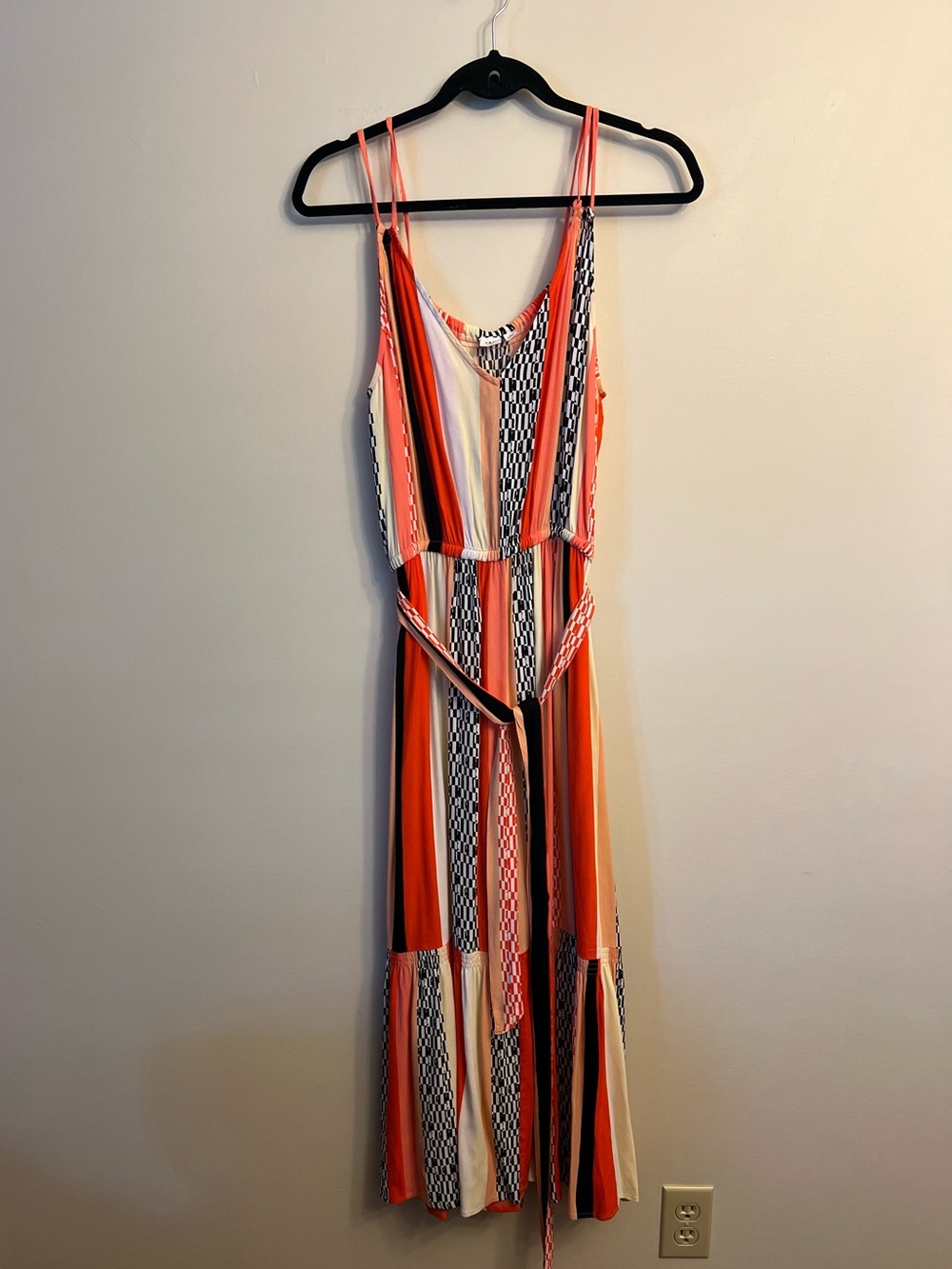 GAP Striped Maxi Dress in Orange, Cream & Black
